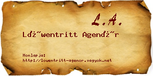 Löwentritt Agenór névjegykártya
